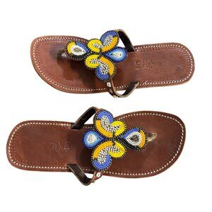 Maasi beaded sandals 41 - size 10 euc
